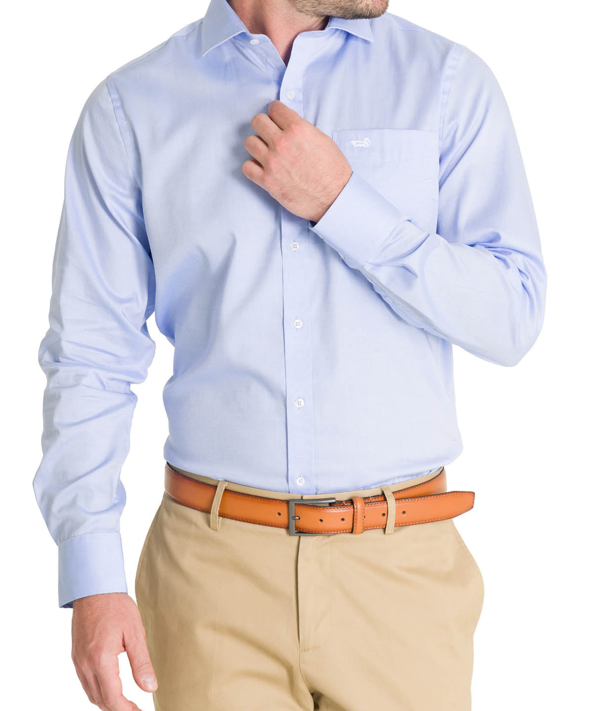 Camisa Cuello Italiano Hombre Easyitsolid Celeste Rockford