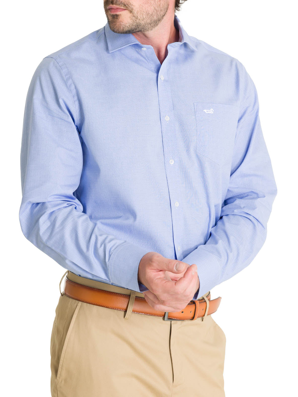 Camisa Cuello Italiano Hombre Easyironit Celeste Rockford