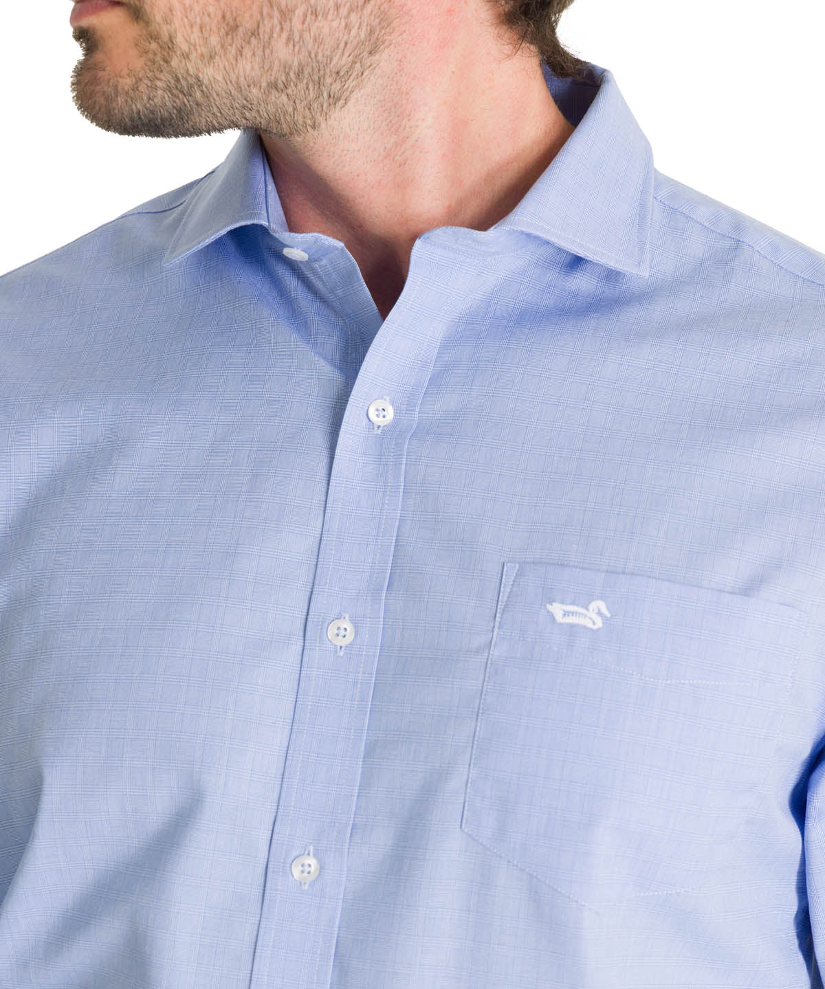 Camisa Cuello Italiano Hombre Easyironit Celeste Rockford
