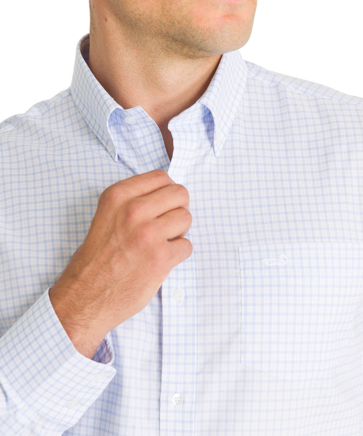 Camisa Cuello Button-Down Hombre Easyiron Azul Rockford