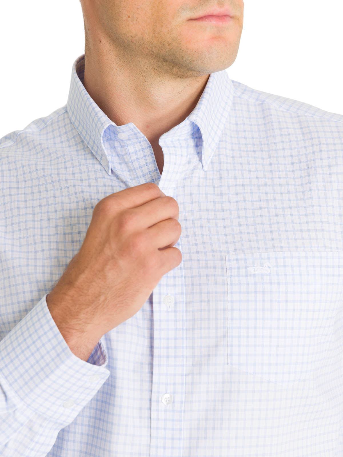 Camisa Cuello Button-Down Hombre Easyiron Azul Rockford