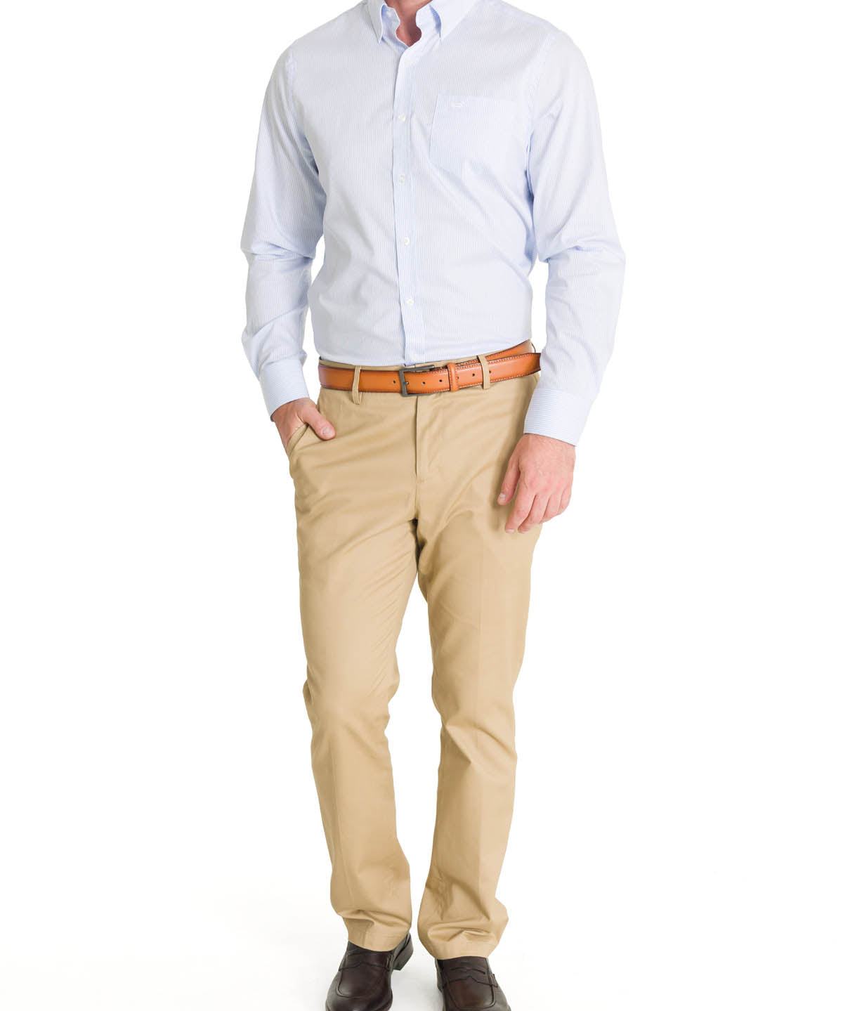 Camisa Cuello Button-Down Hombre Easyiron Celeste Rockford
