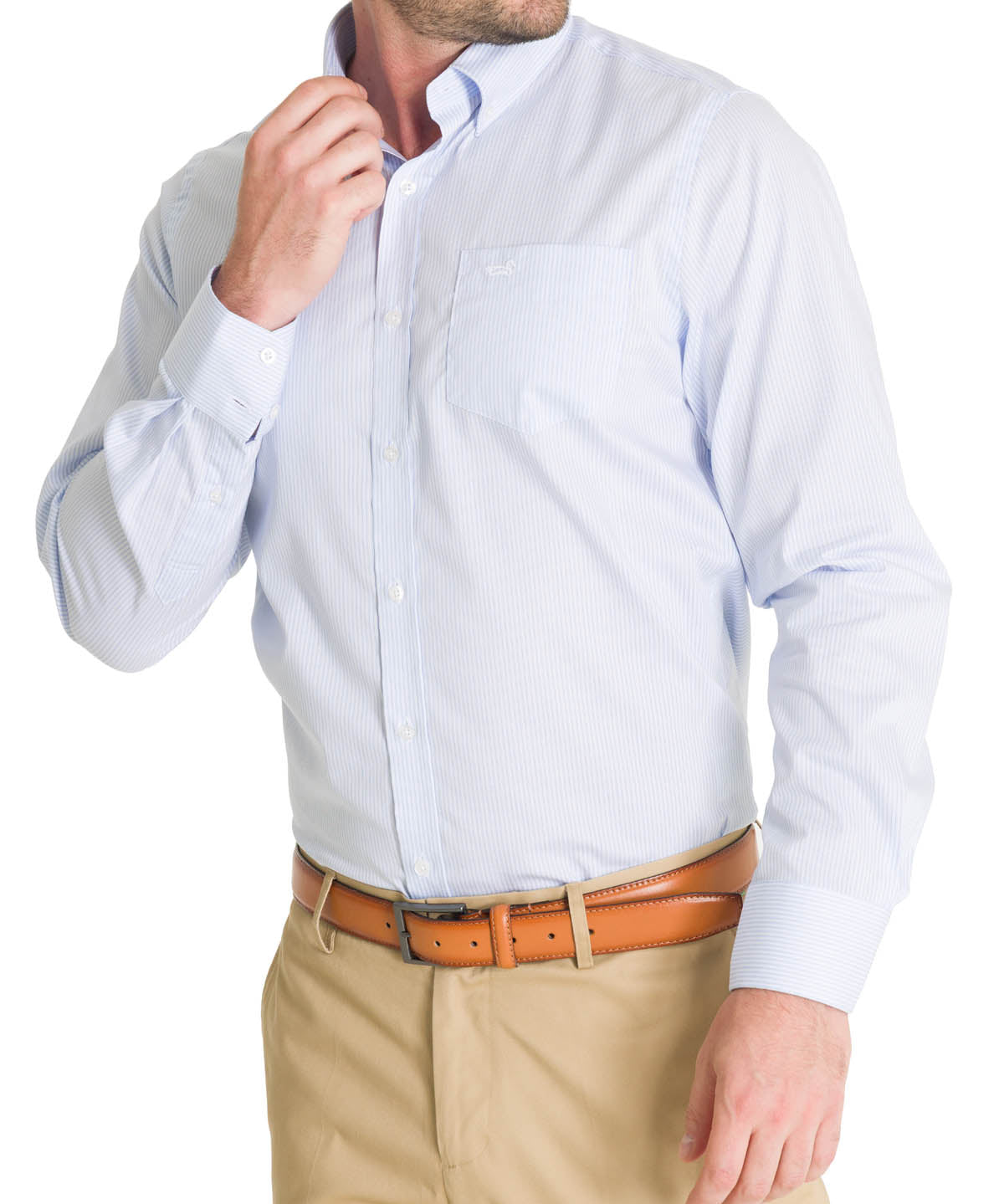 Camisa Cuello Button-Down Hombre Easyiron Celeste Rockford
