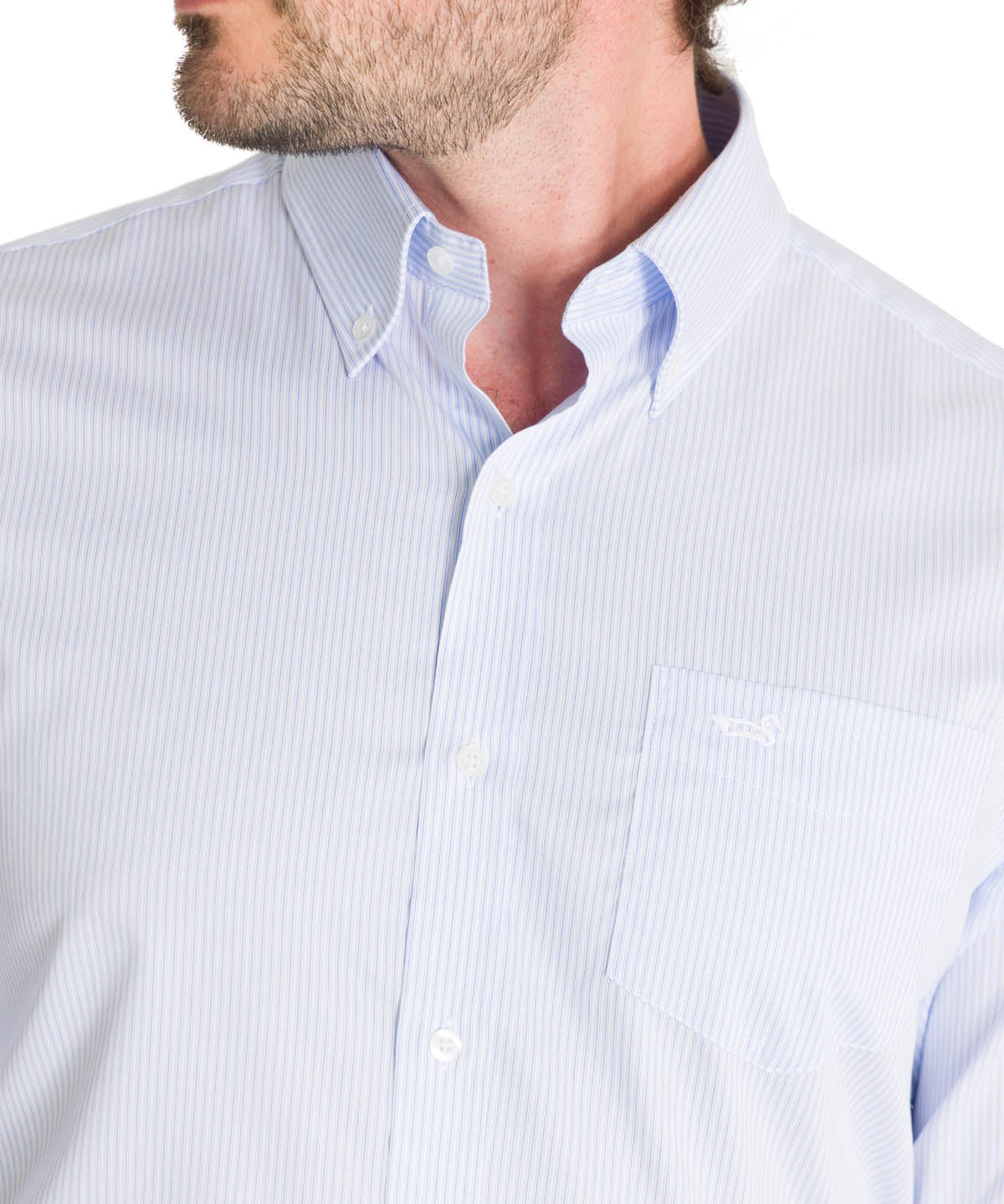 Camisa Cuello Button-Down Hombre Easyiron Celeste Rockford
