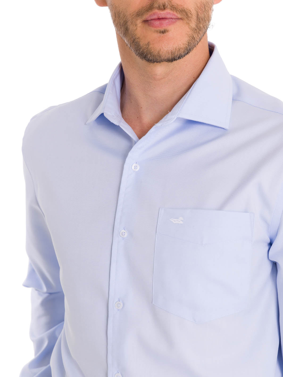 Camisa Cuello Italiano Hombre Easysolid Celeste Rockford