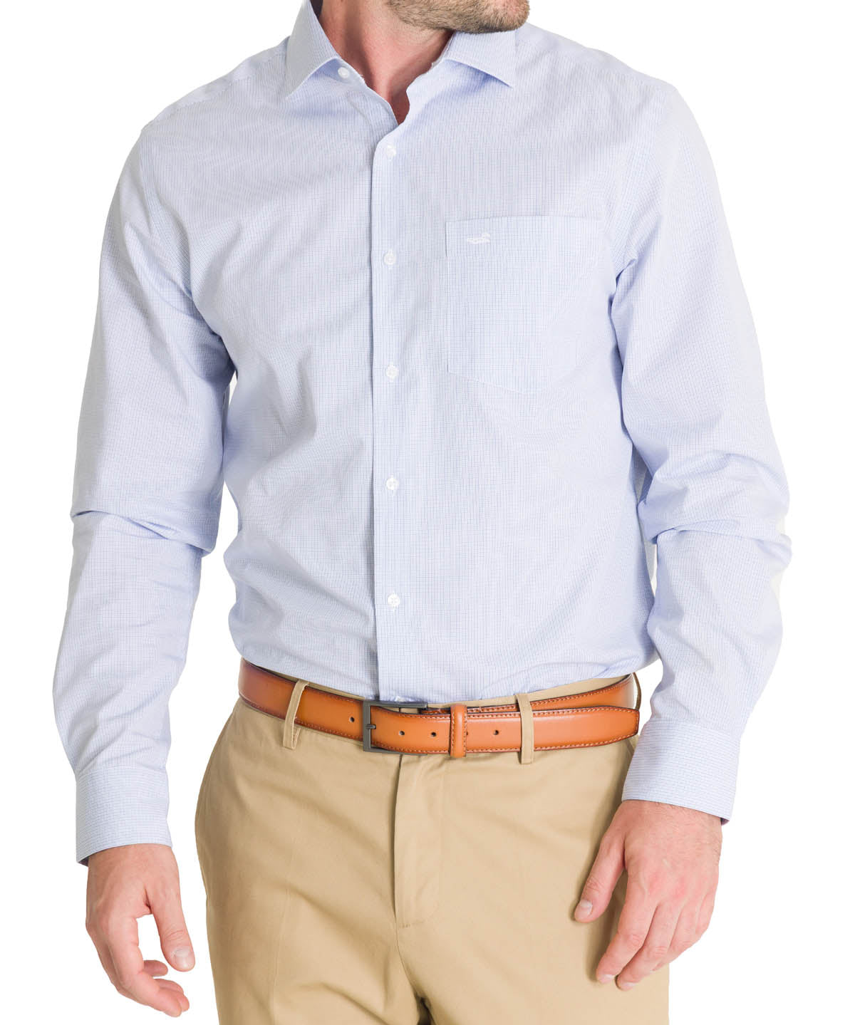 Camisa Cuello Italiano Hombre Easylife Azul Rockford