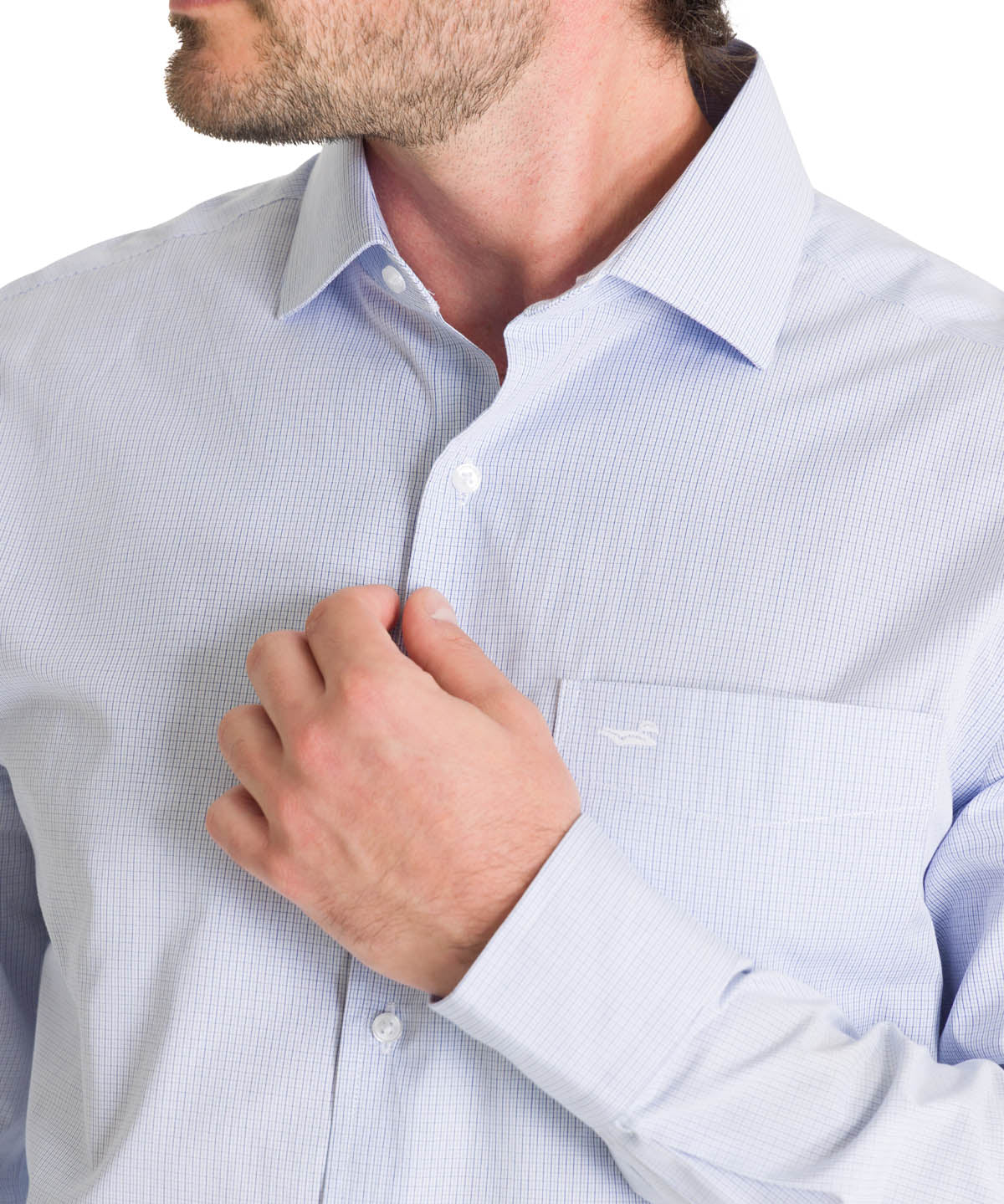 Camisa Cuello Italiano Hombre Easylife Azul Rockford