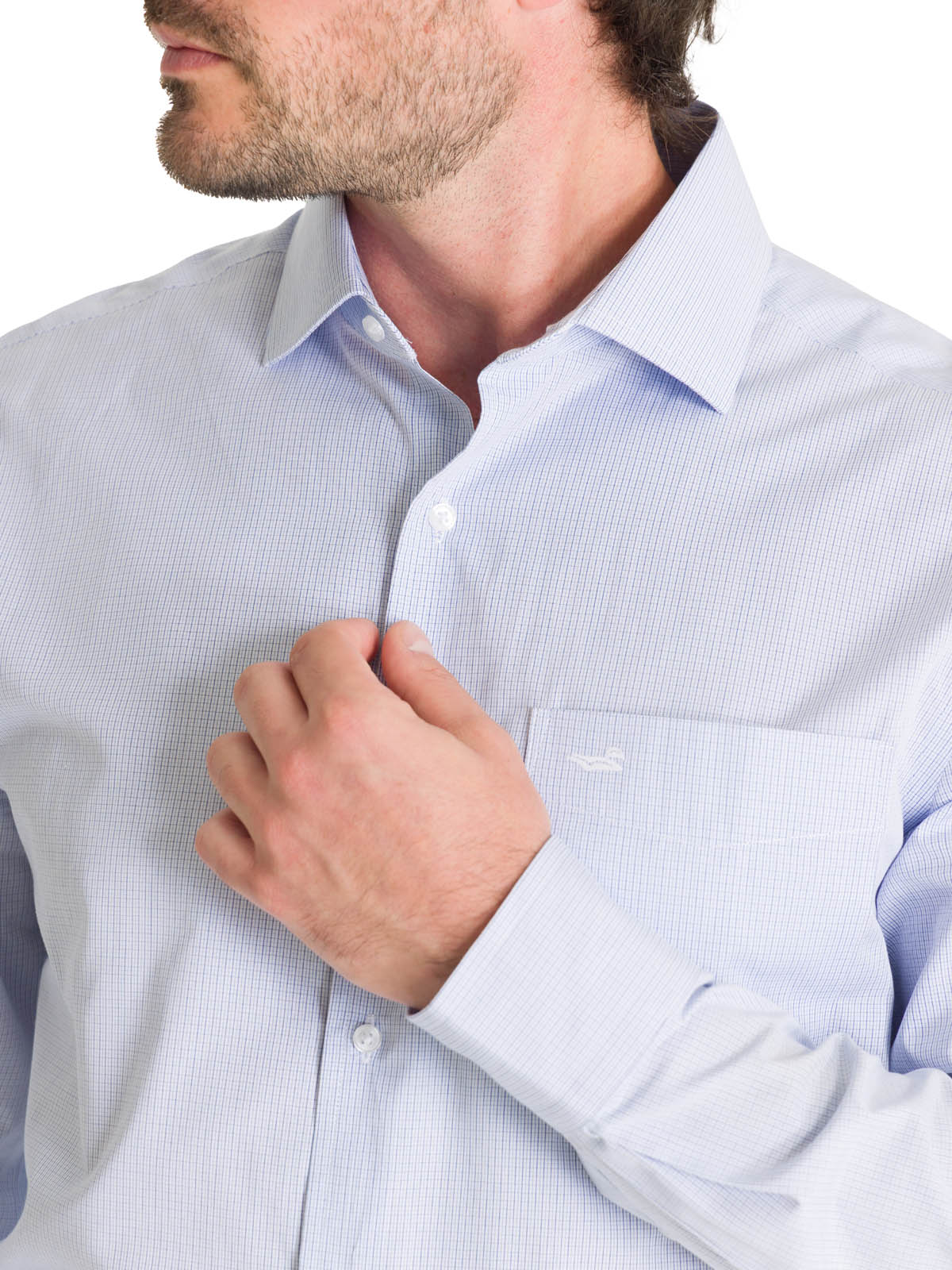 Camisa Cuello Italiano Hombre Easylife Azul Rockford