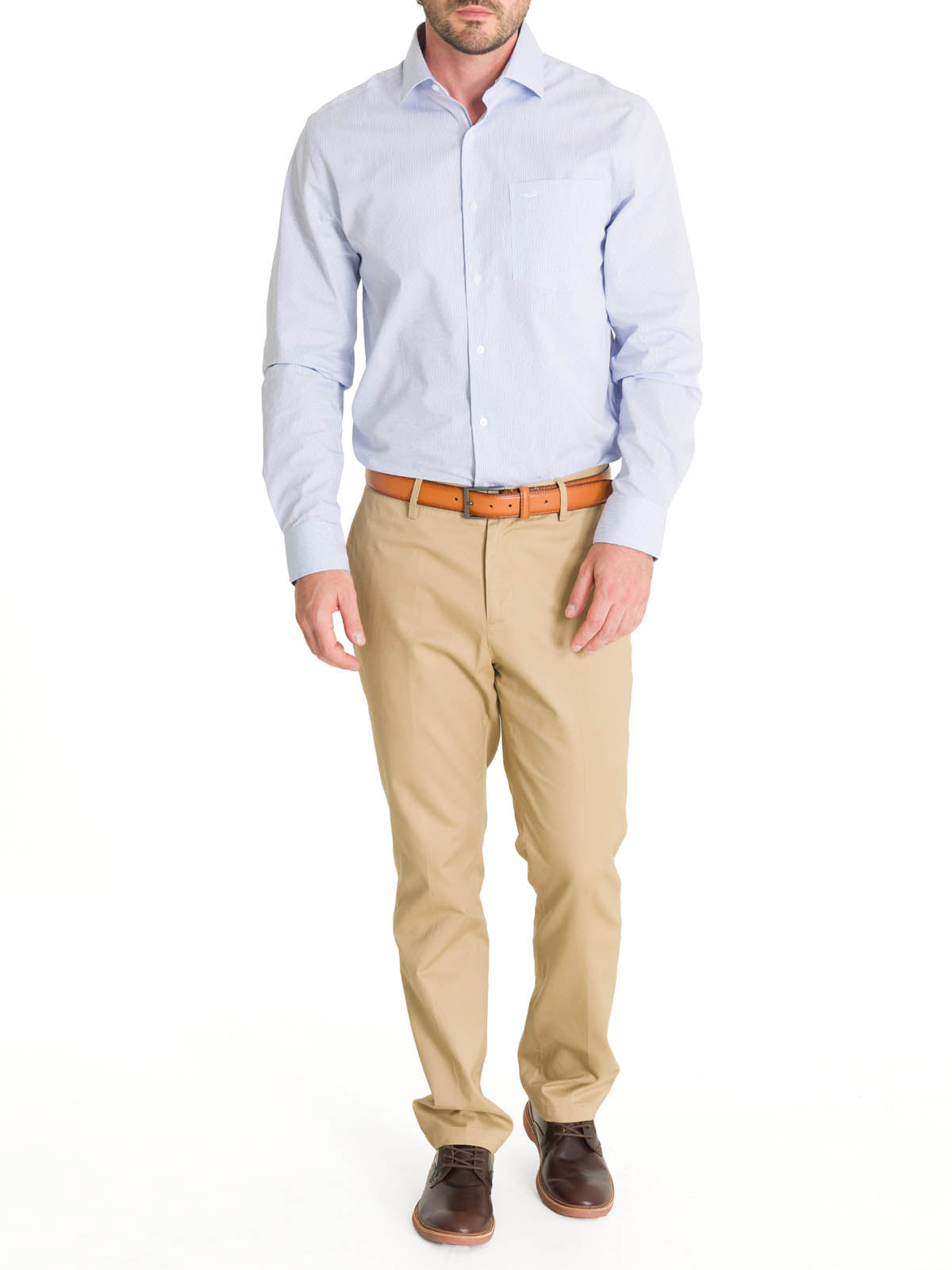 Camisa Cuello Italiano Hombre Easylife Azul Rockford