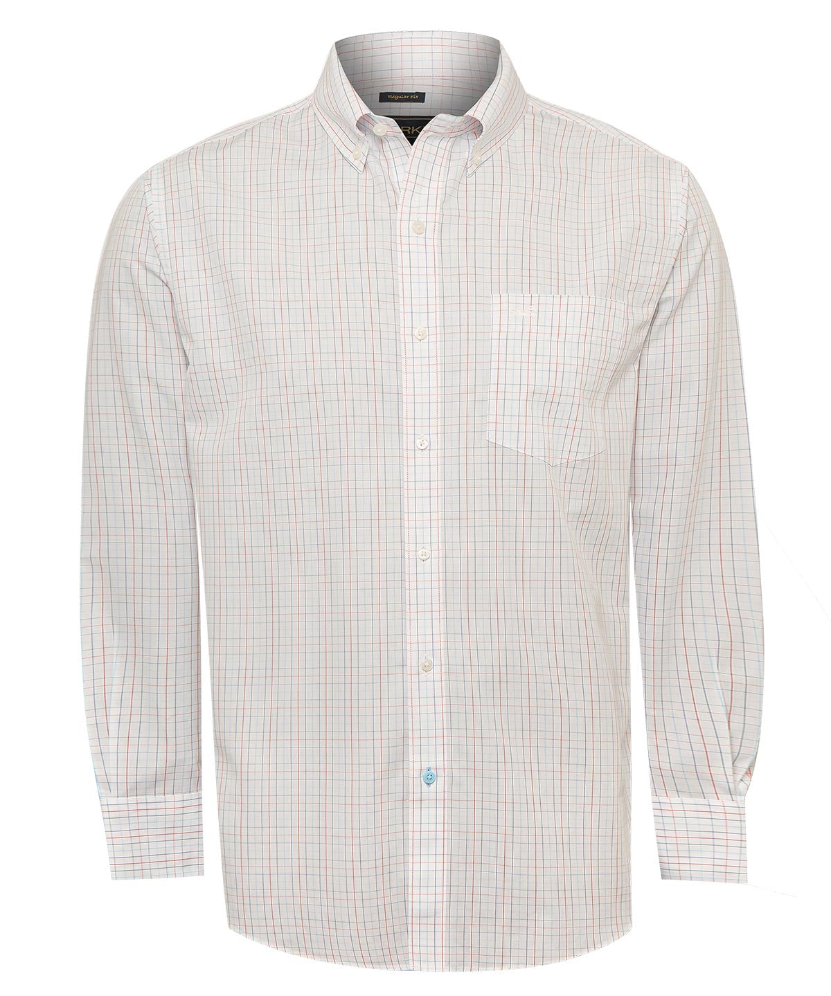 Camisa Cuello Button-Down Hombre WF Blanco a Cuadros Rockford