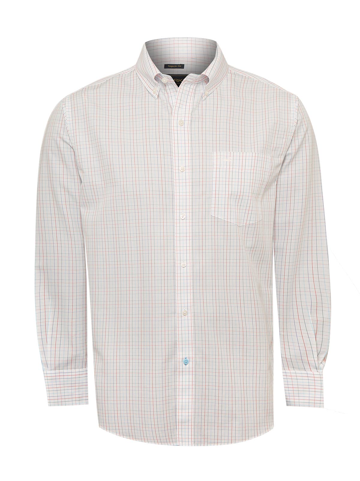 Camisa Cuello Button-Down Hombre WF Blanco a Cuadros Rockford