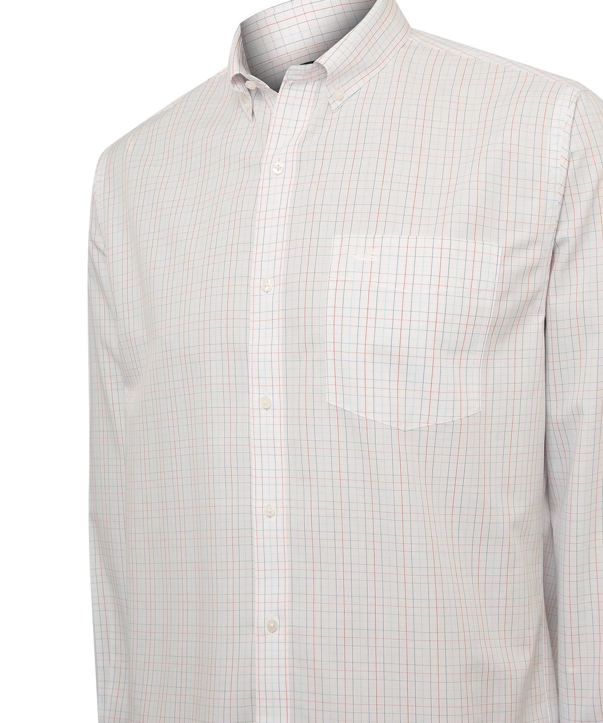 Camisa Cuello Button-Down Hombre WF Blanco a Cuadros Rockford
