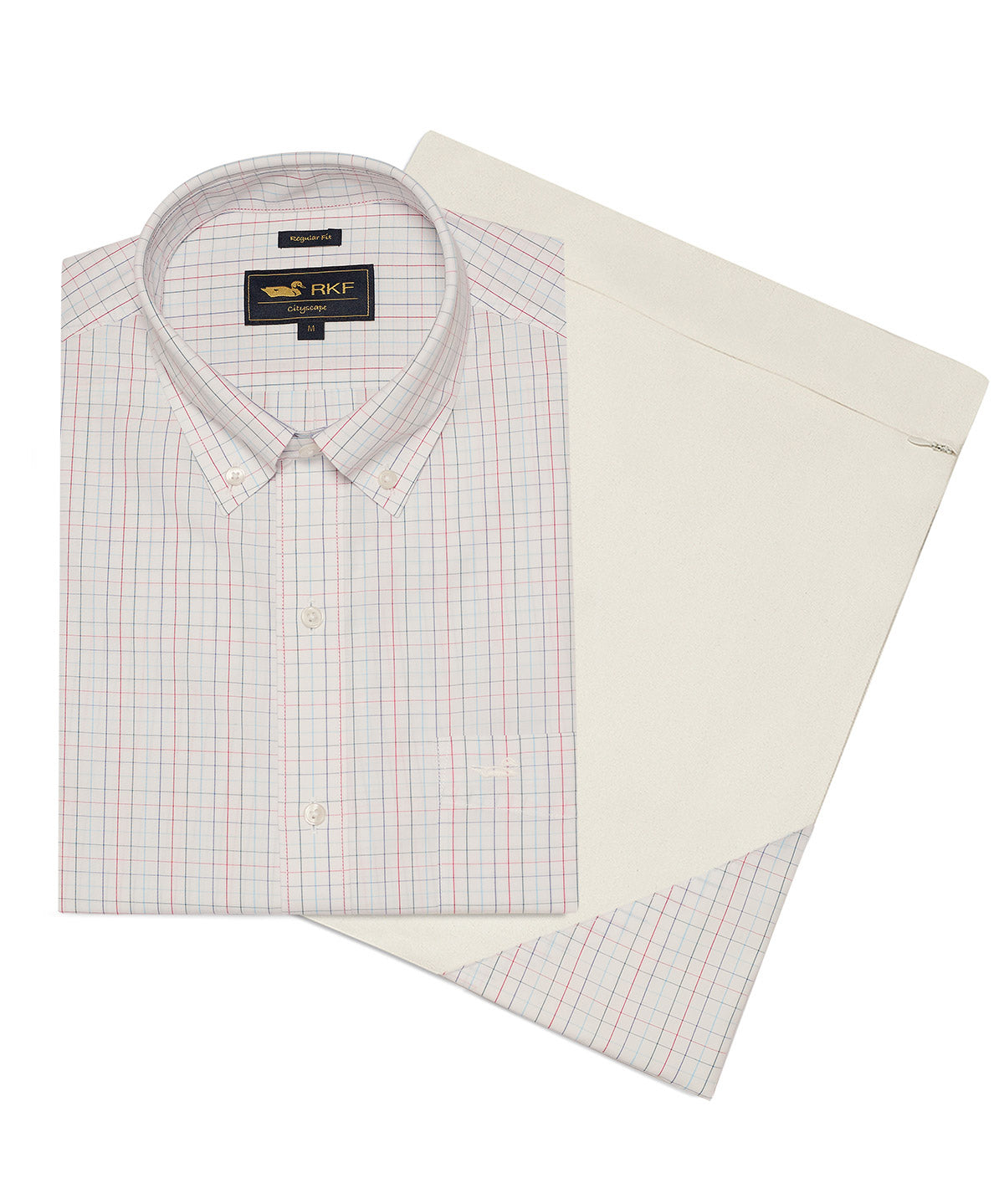 Camisa Cuello Button-Down Hombre WF Blanco a Cuadros Rockford
