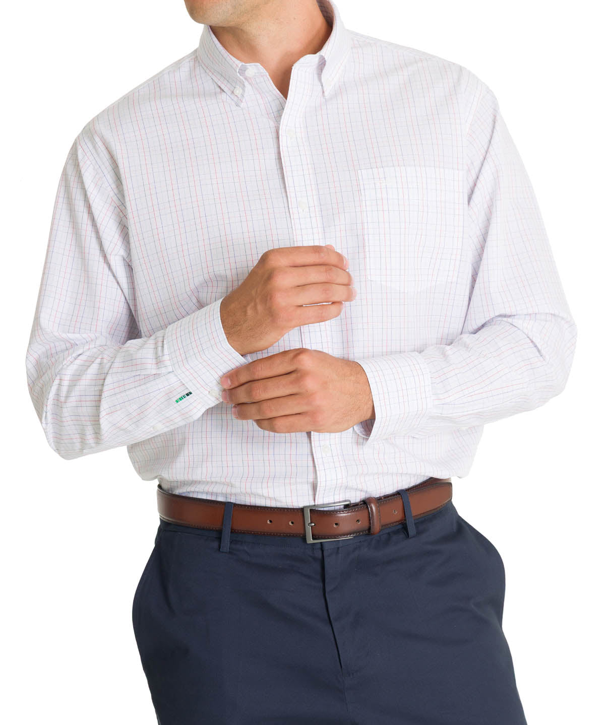 Camisa Cuello Button-Down Hombre WF Blanco a Cuadros Rockford