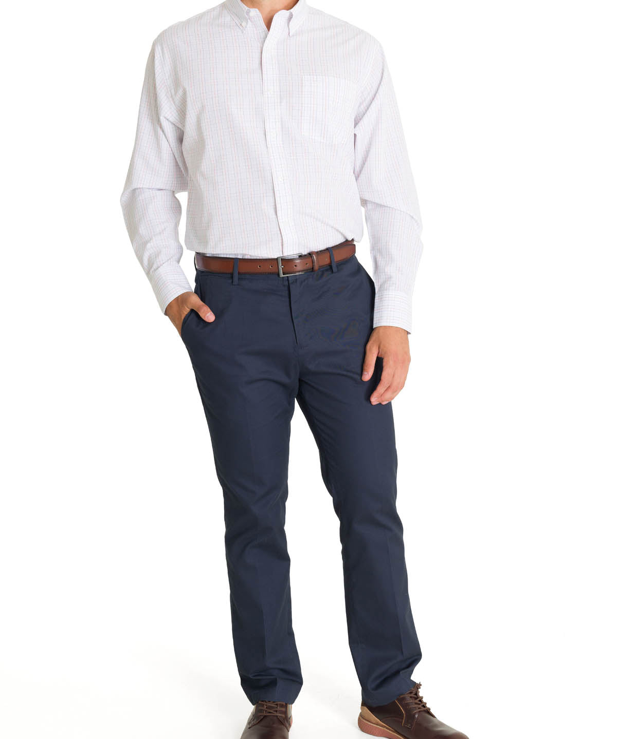 Camisa Cuello Button-Down Hombre WF Blanco a Cuadros Rockford