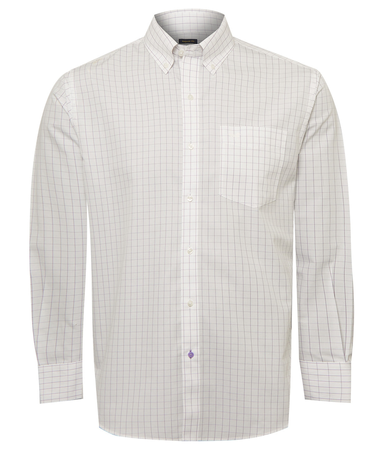 Camisa Cuello Button-Down Hombre WF Blanco a Cuadros Rockford