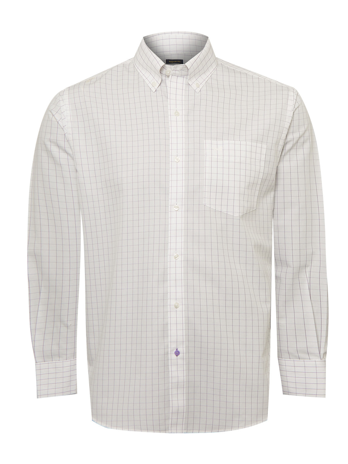 Camisa Cuello Button-Down Hombre WF Blanco a Cuadros Rockford