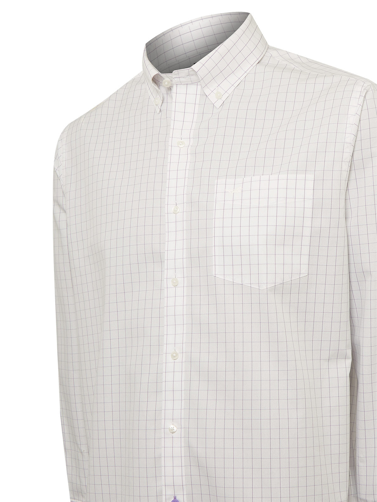 Camisa Cuello Button-Down Hombre WF Blanco a Cuadros Rockford