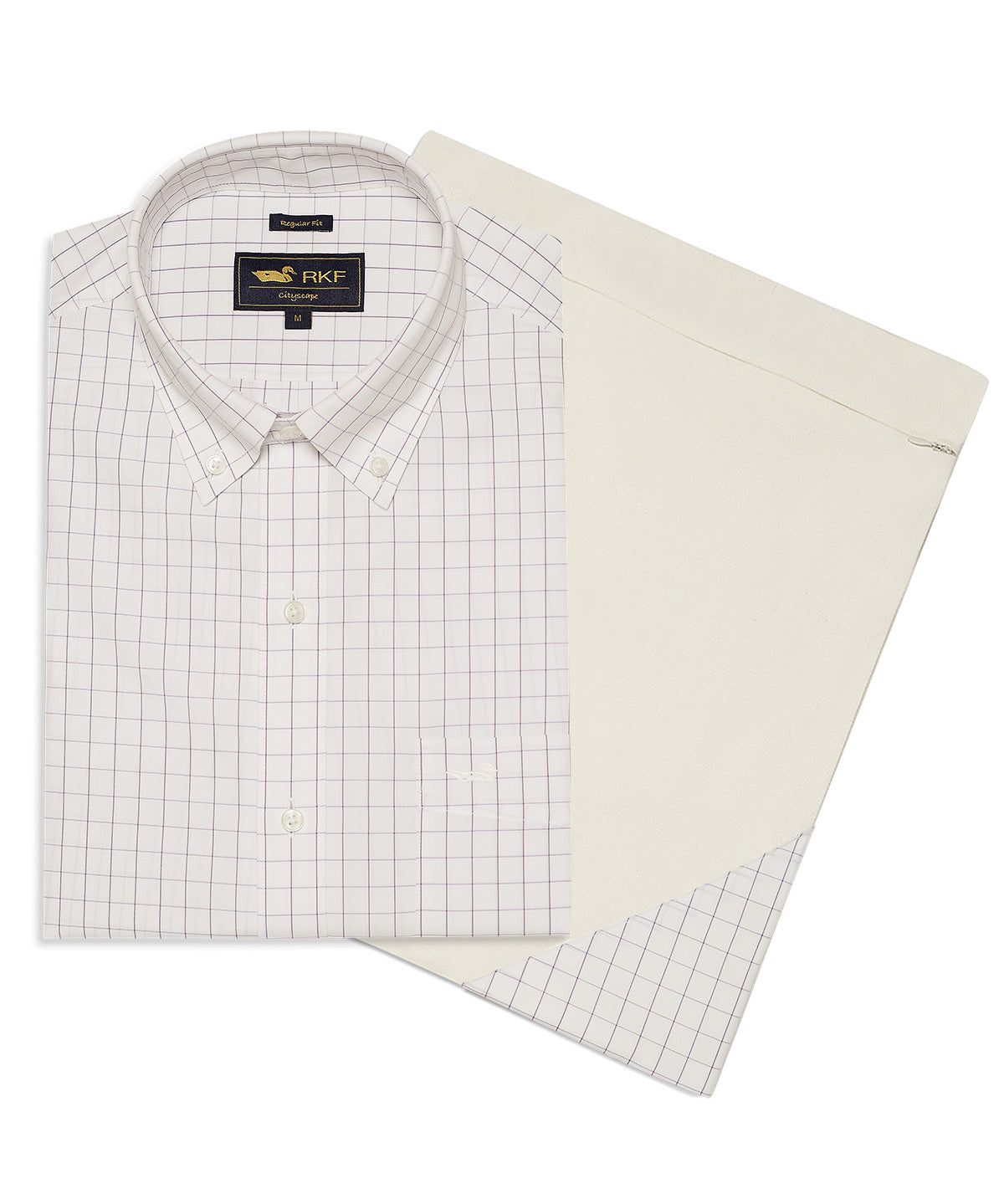 Camisa Cuello Button-Down Hombre WF Blanco a Cuadros Rockford