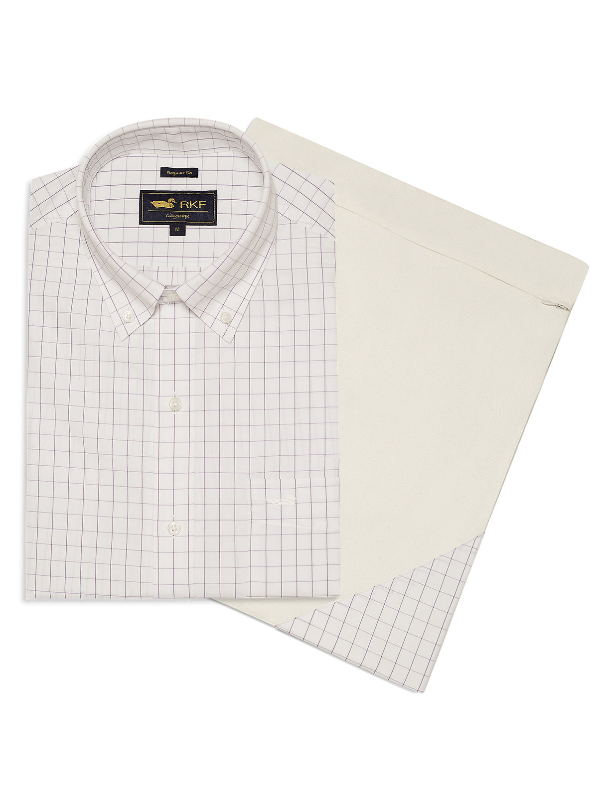 Camisa Cuello Button-Down Hombre WF Blanco a Cuadros Rockford