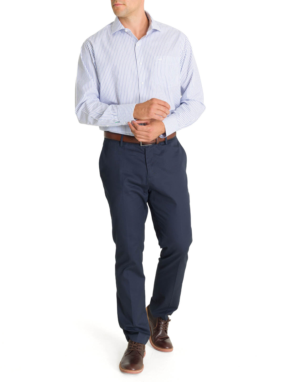 Camisa Cuello Italiano Hombre WF Azul Rockford