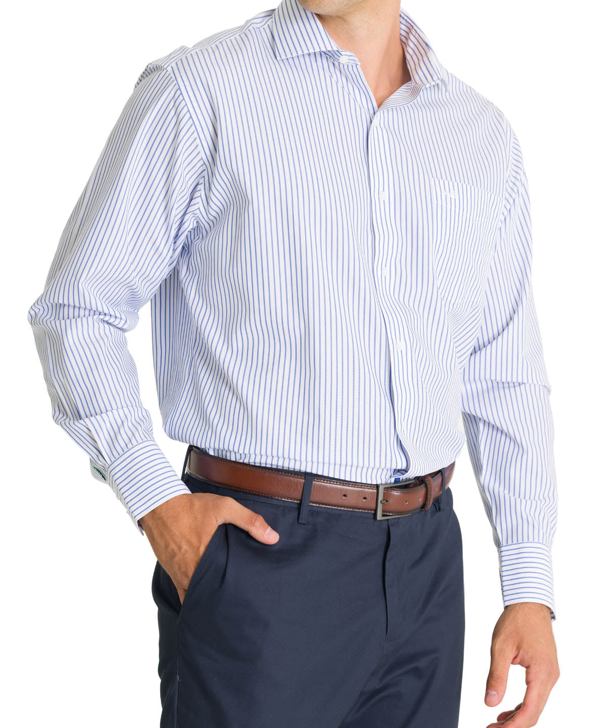 Camisa Cuello Italiano Hombre WF Azul Rockford