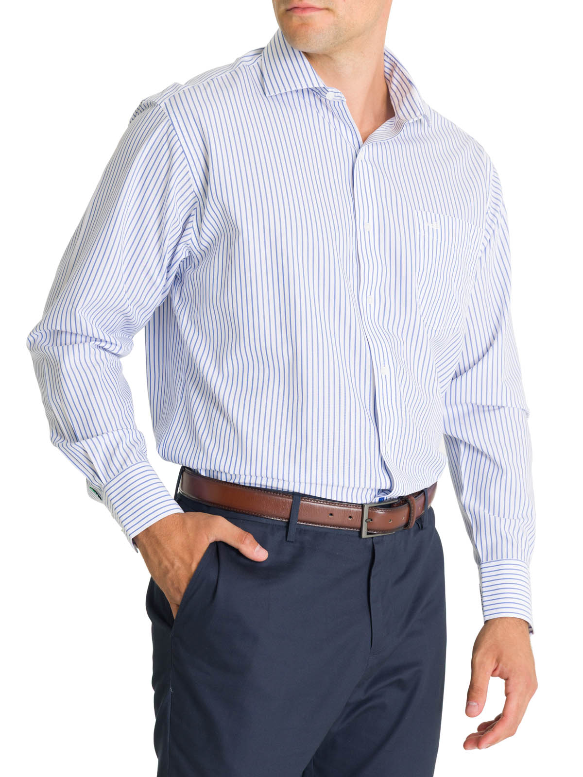 Camisa Cuello Italiano Hombre WF Azul Rockford