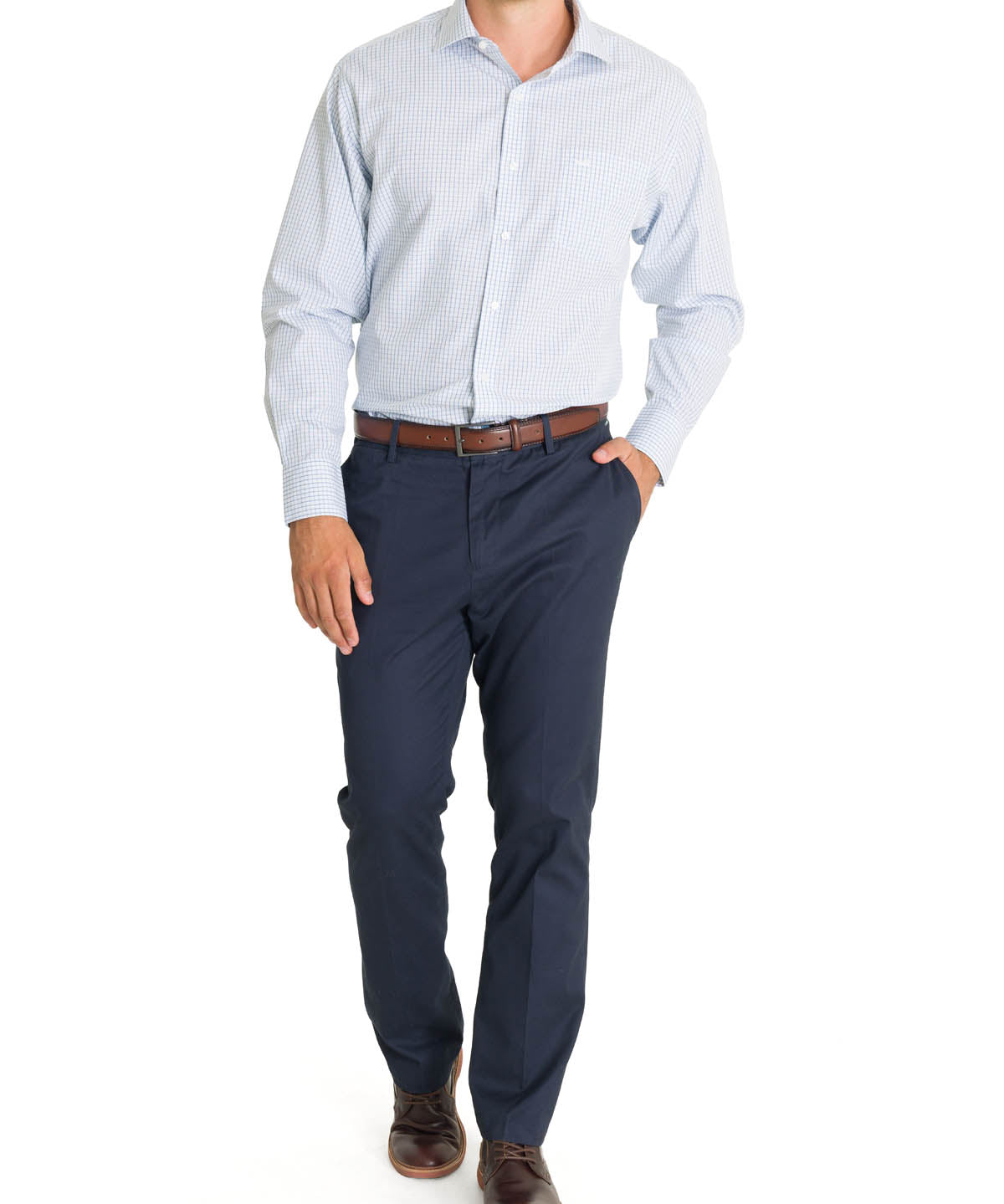 Camisa Cuello Italiano Hombre WF Azul Rockford
