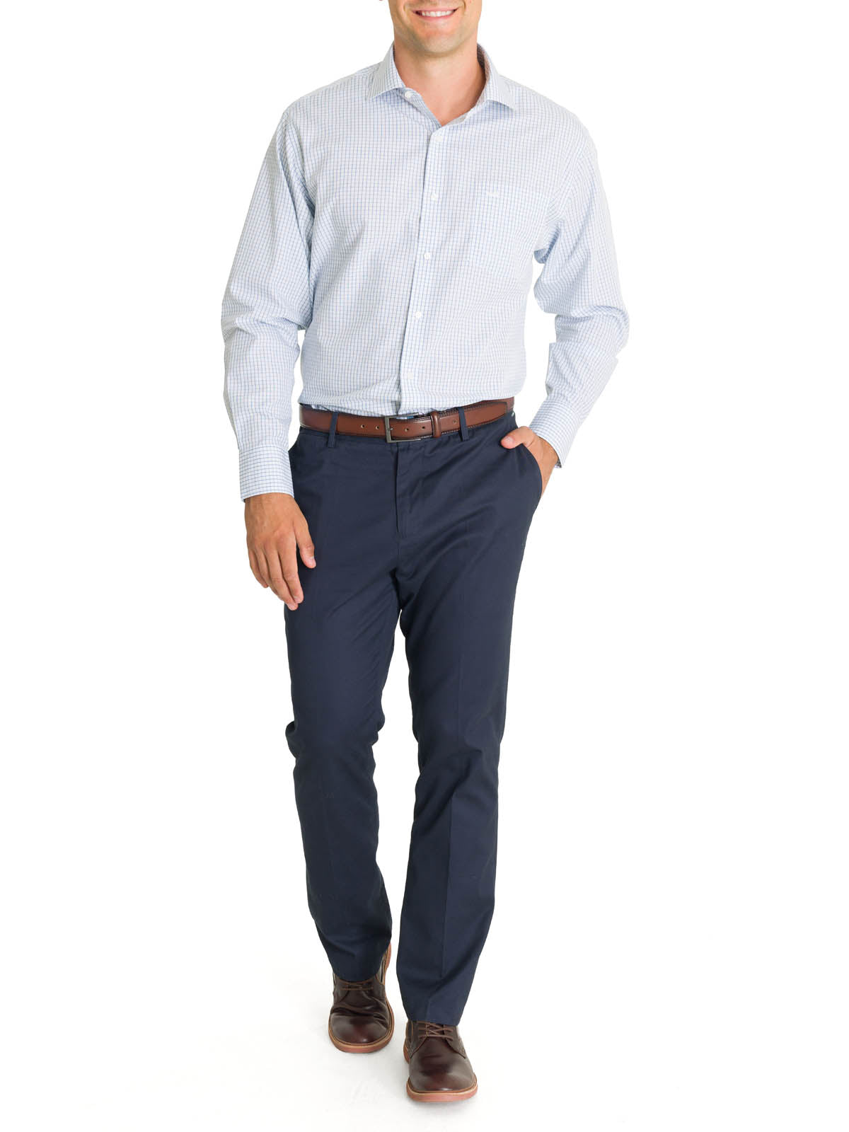 Camisa Cuello Italiano Hombre WF Azul Rockford