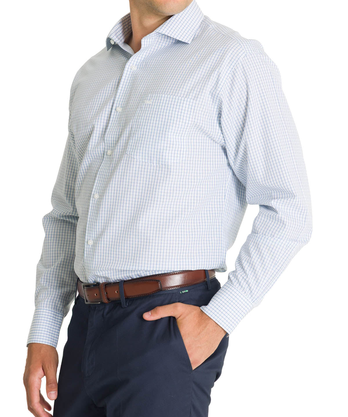 Camisa Cuello Italiano Hombre WF Azul Rockford