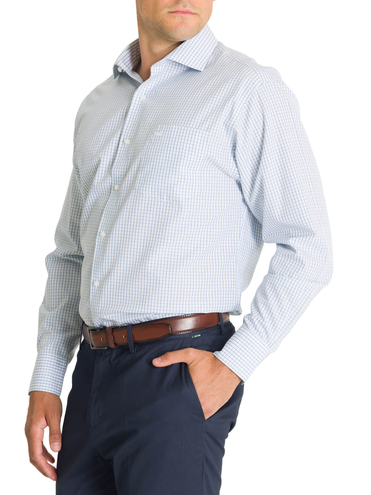 Camisa Cuello Italiano Hombre WF Azul Rockford