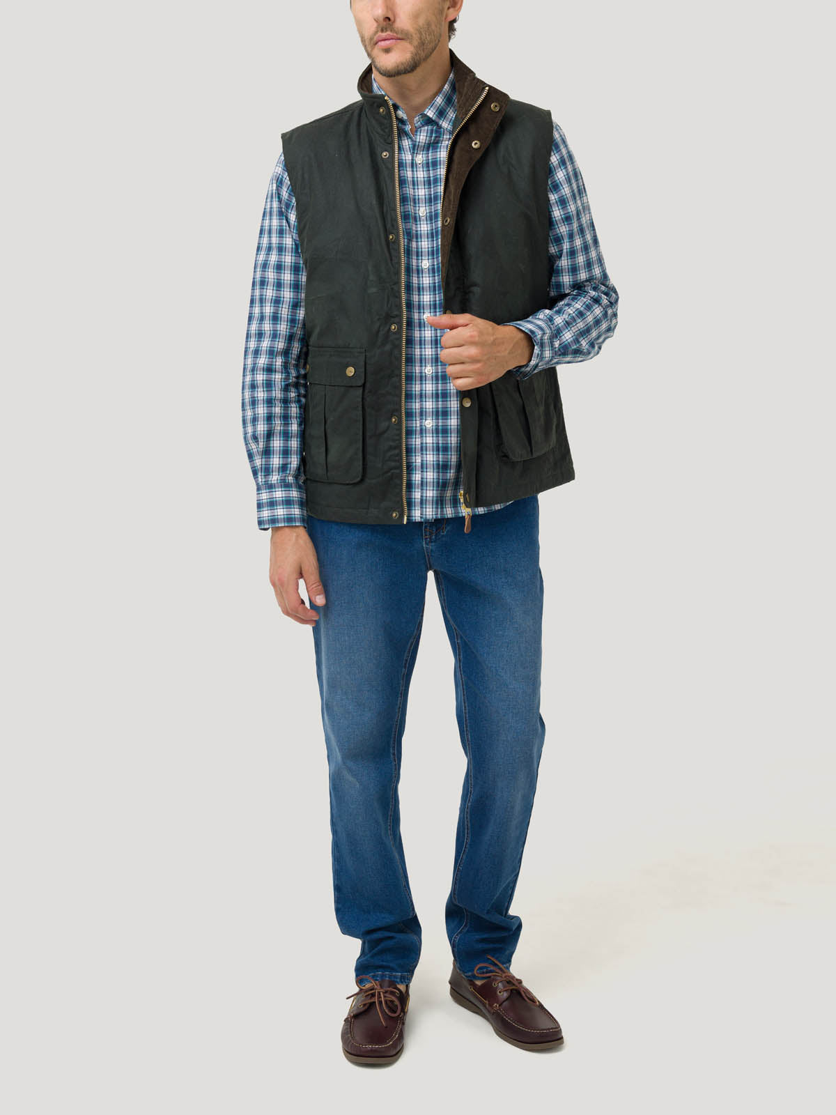 Chaqueta Algodón Encerado Hombre WAX Verde Rockford