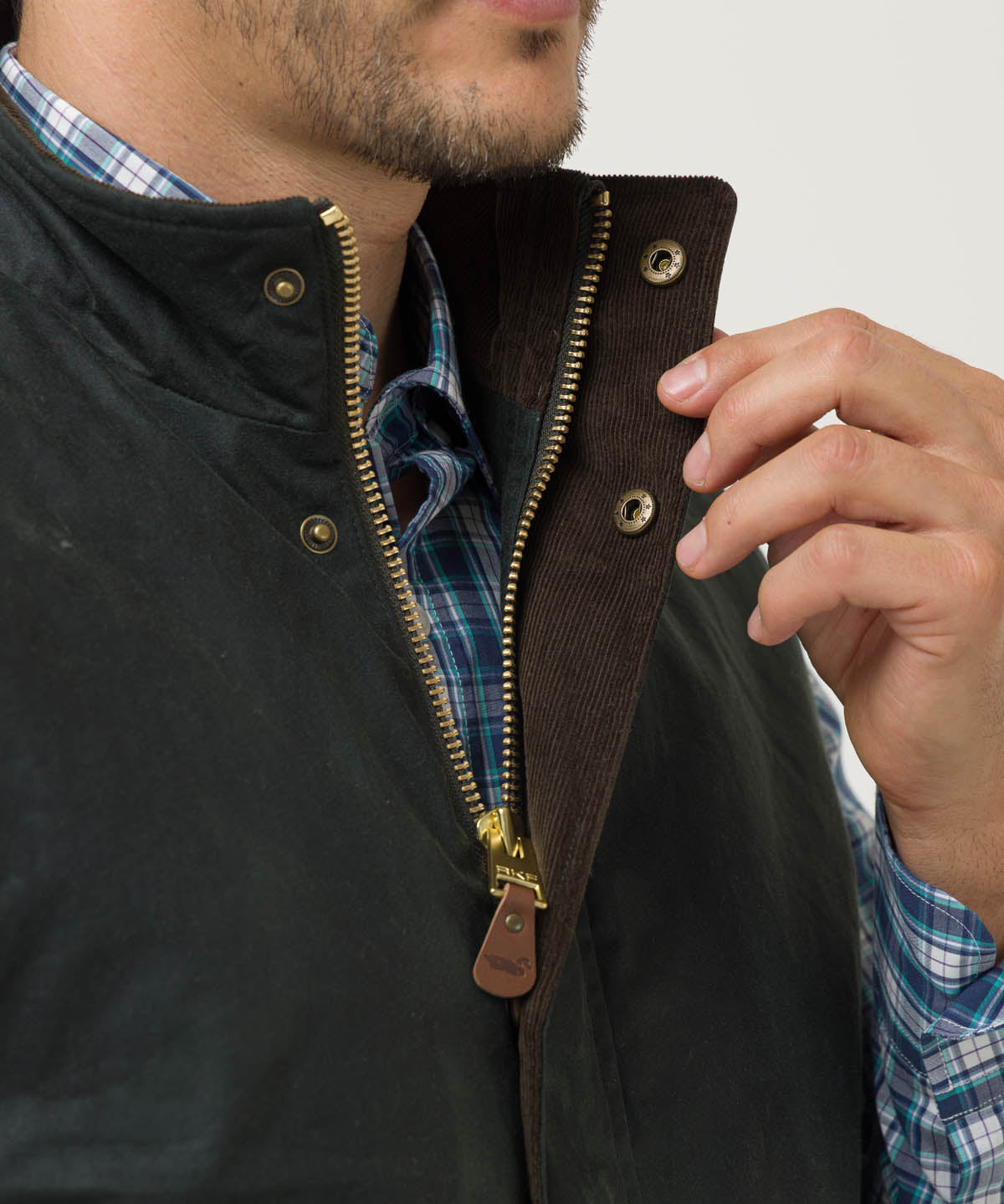 Chaqueta Algodón Encerado Hombre WAX Verde Rockford