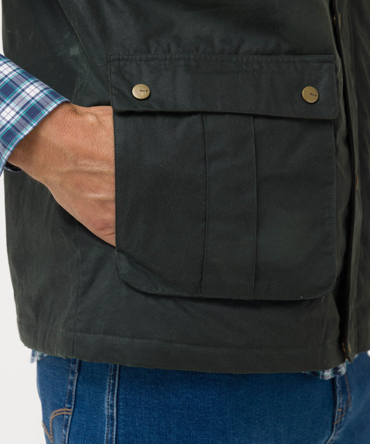 Chaqueta Algodón Encerado Hombre WAX Verde Rockford
