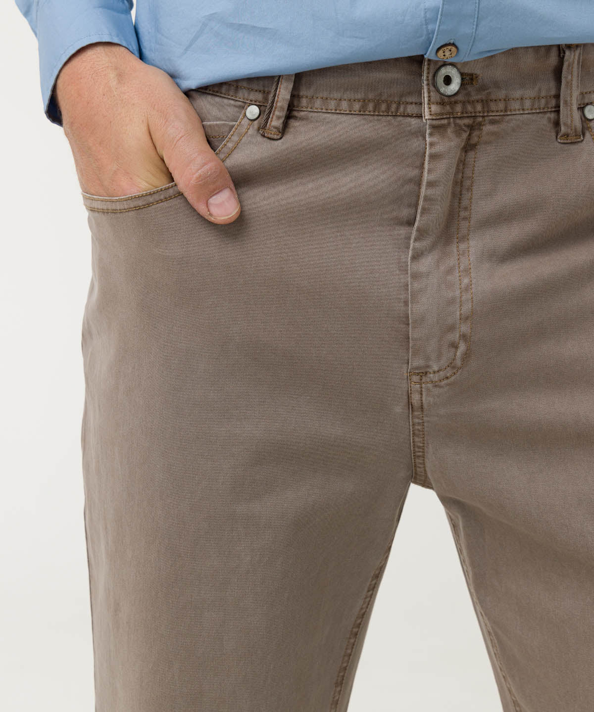 Pantalón Algodón Hombre Five Café Rockford