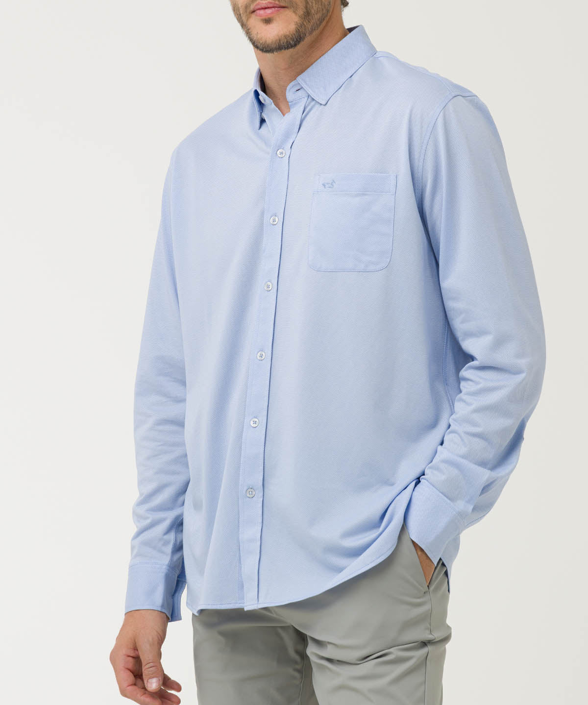 Camisa Algodón Supima® Hombre Jersey Azul Rockford