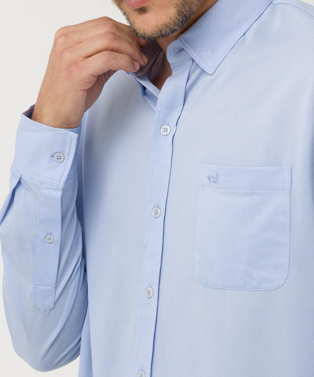 Camisa Algodón Supima® Hombre Jersey Azul Rockford