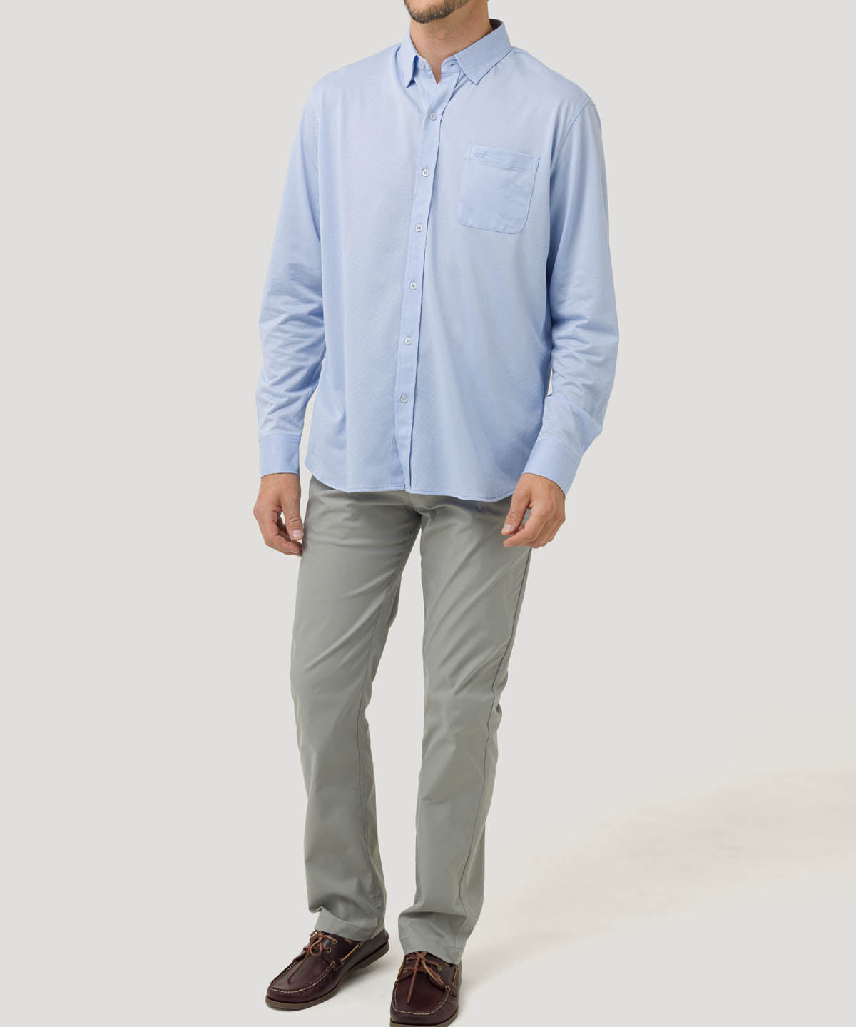 Camisa Algodón Supima® Hombre Jersey Azul Rockford