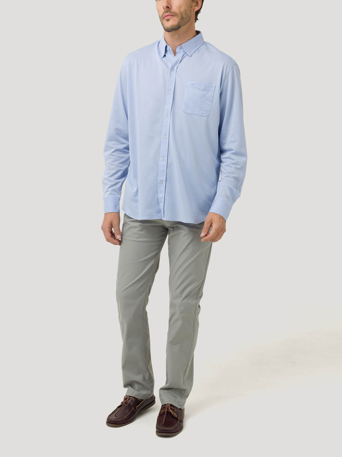 Camisa Algodón Supima® Hombre Jersey Azul Rockford