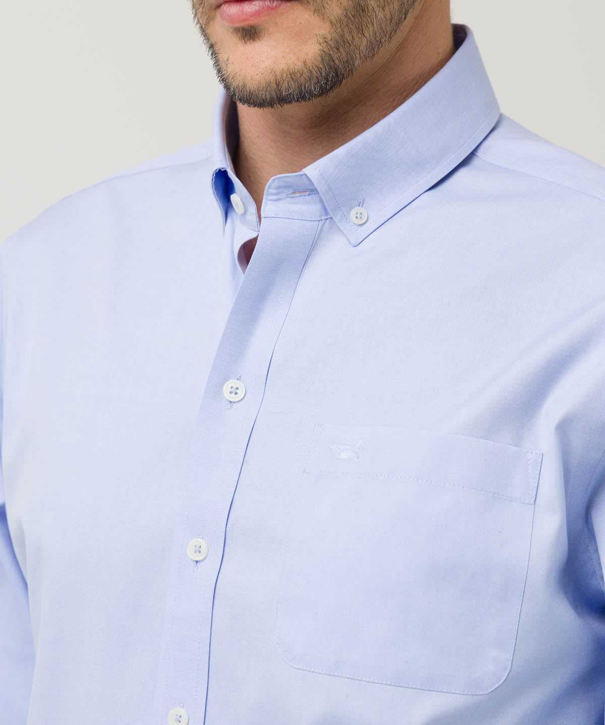 Camisa Algodón Hombre Farifax Azul Rockford