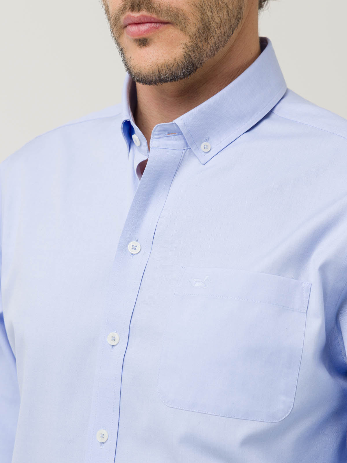 Camisa Algodón Hombre Farifax Azul Rockford