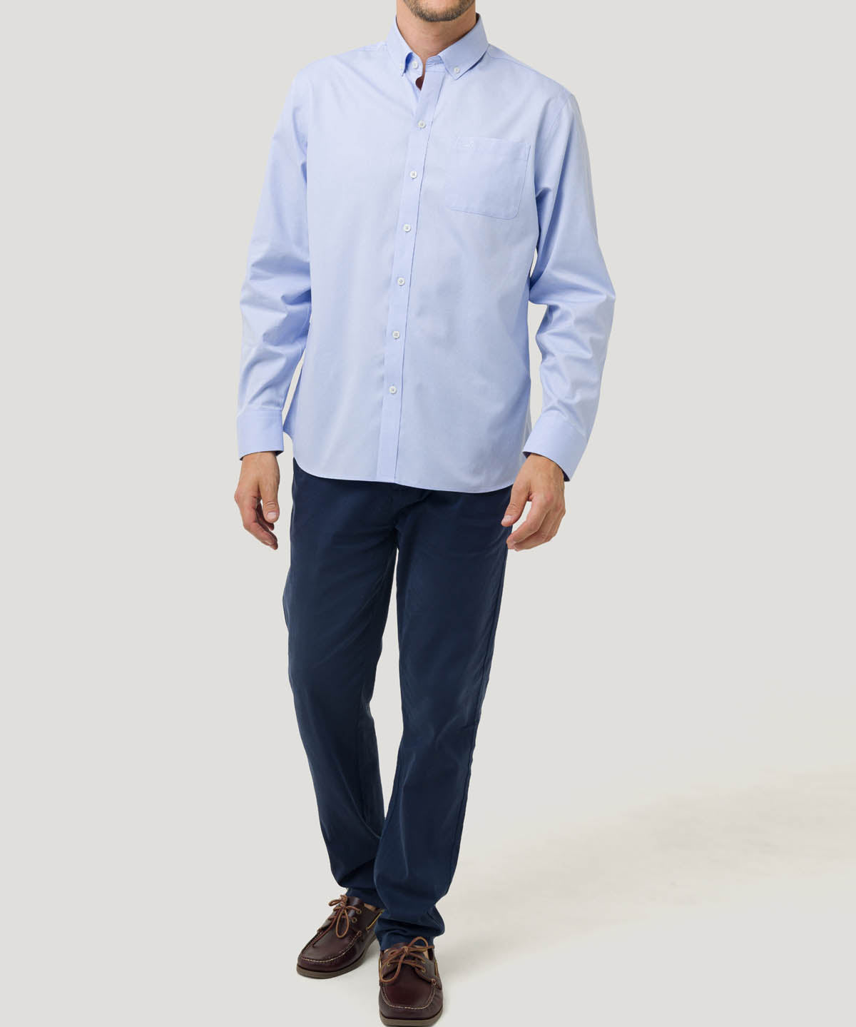 Camisa Algodón Hombre Farifax Azul Rockford
