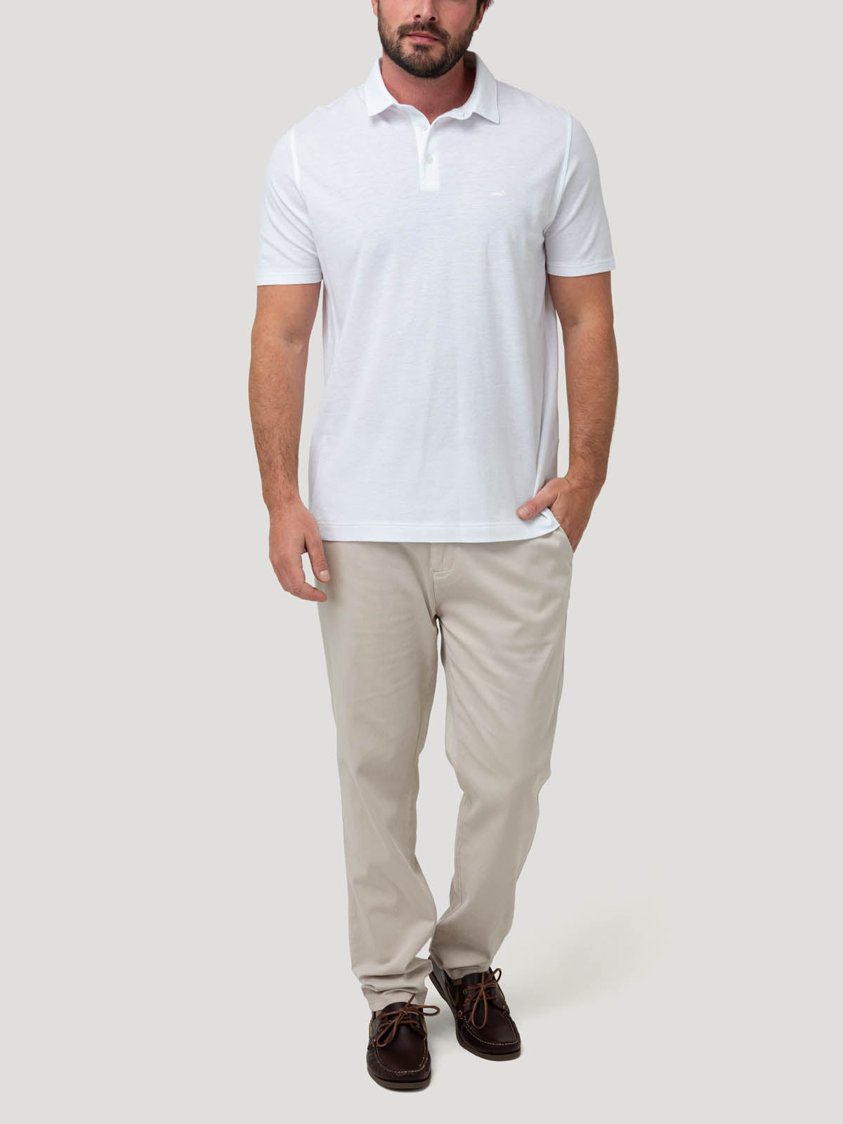 Polera Algodón Orgánico Hombre Padua Blanco Rockford
