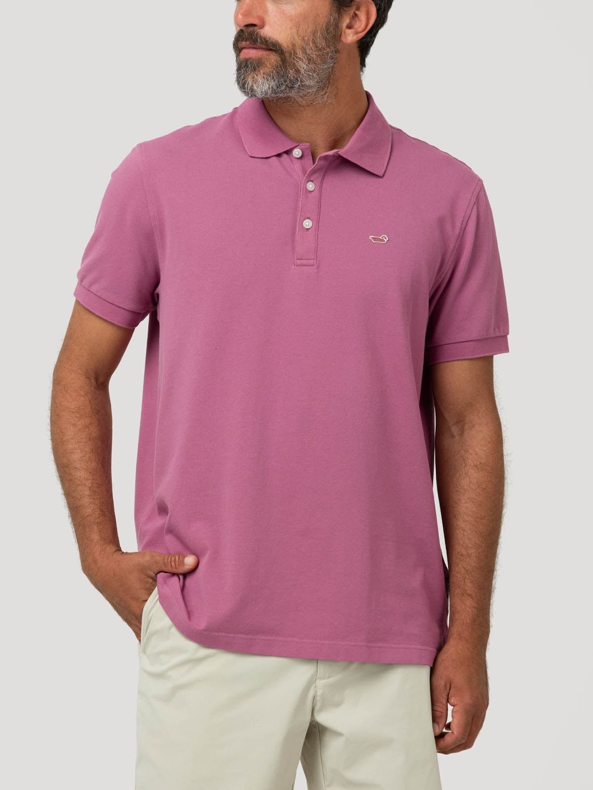 Polera Algodón Hombre Treviso Rosado Rockford