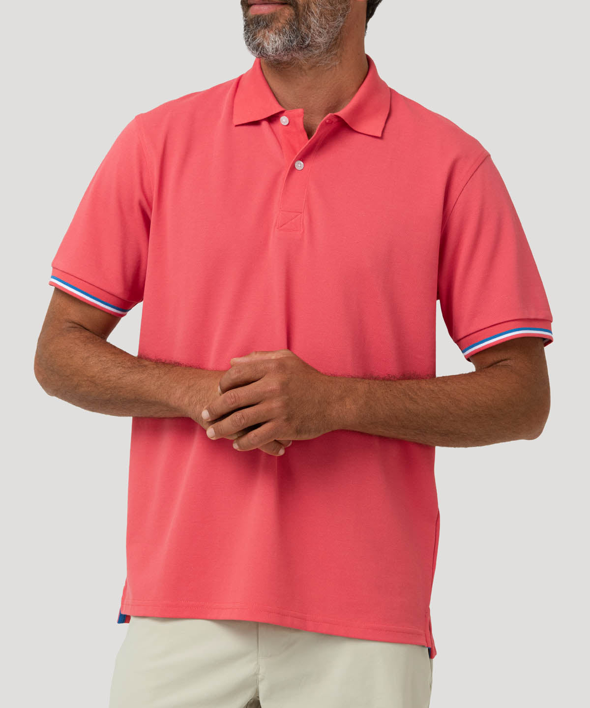 Polera Algodón Pima Hombre Mitchell Naranjo Rockford