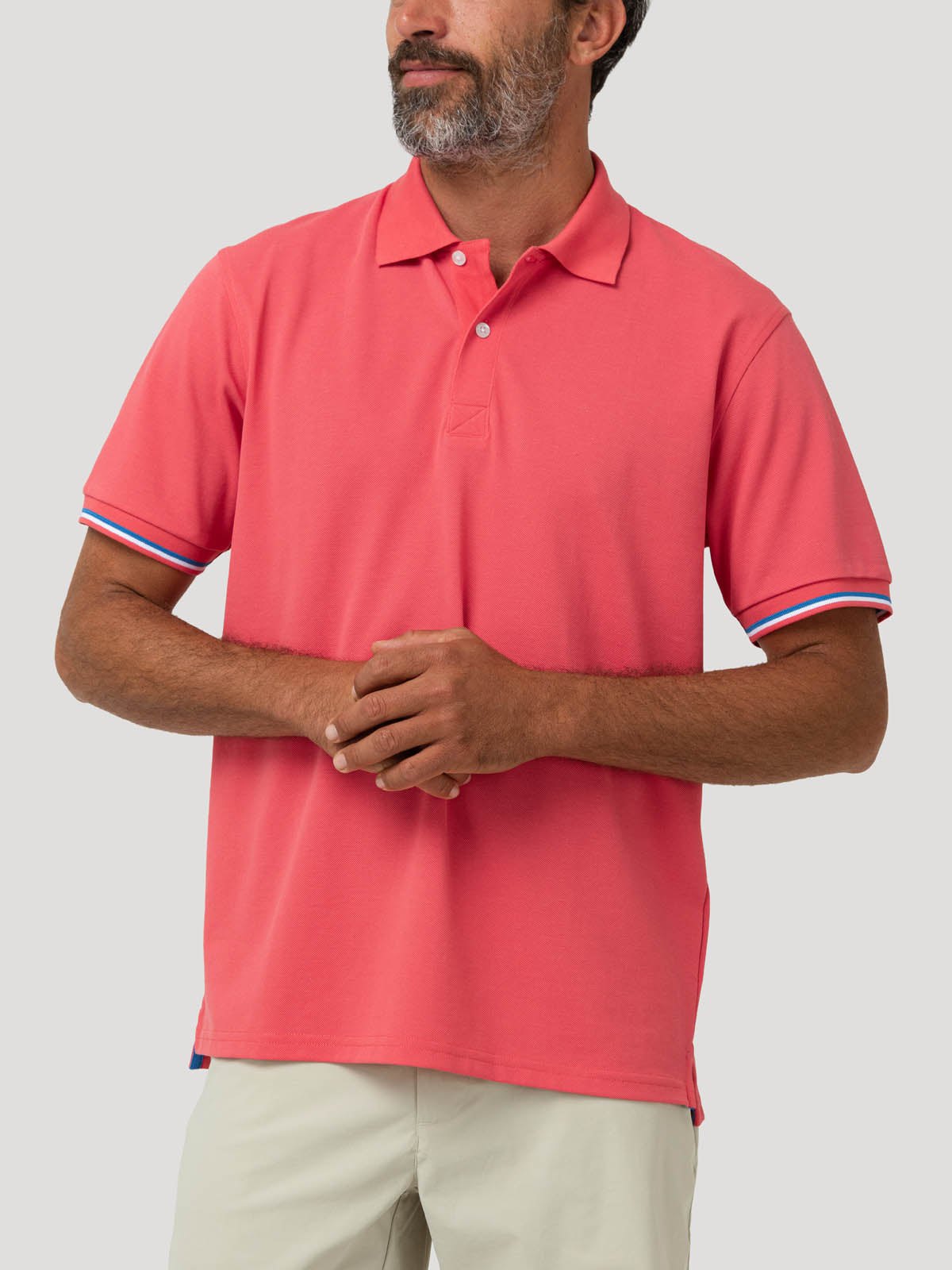 Polera Algodón Pima Hombre Mitchell Naranjo Rockford
