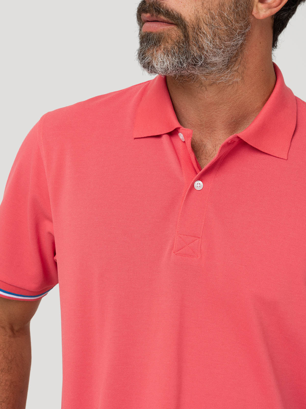 Polera Algodón Pima Hombre Mitchell Naranjo Rockford