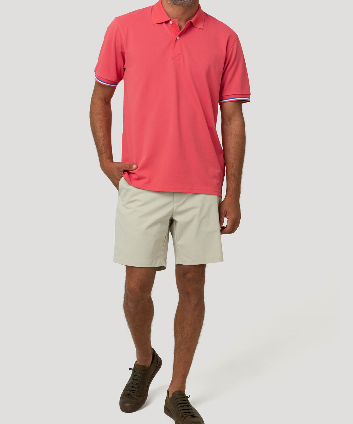 Polera Algodón Pima Hombre Mitchell Naranjo Rockford