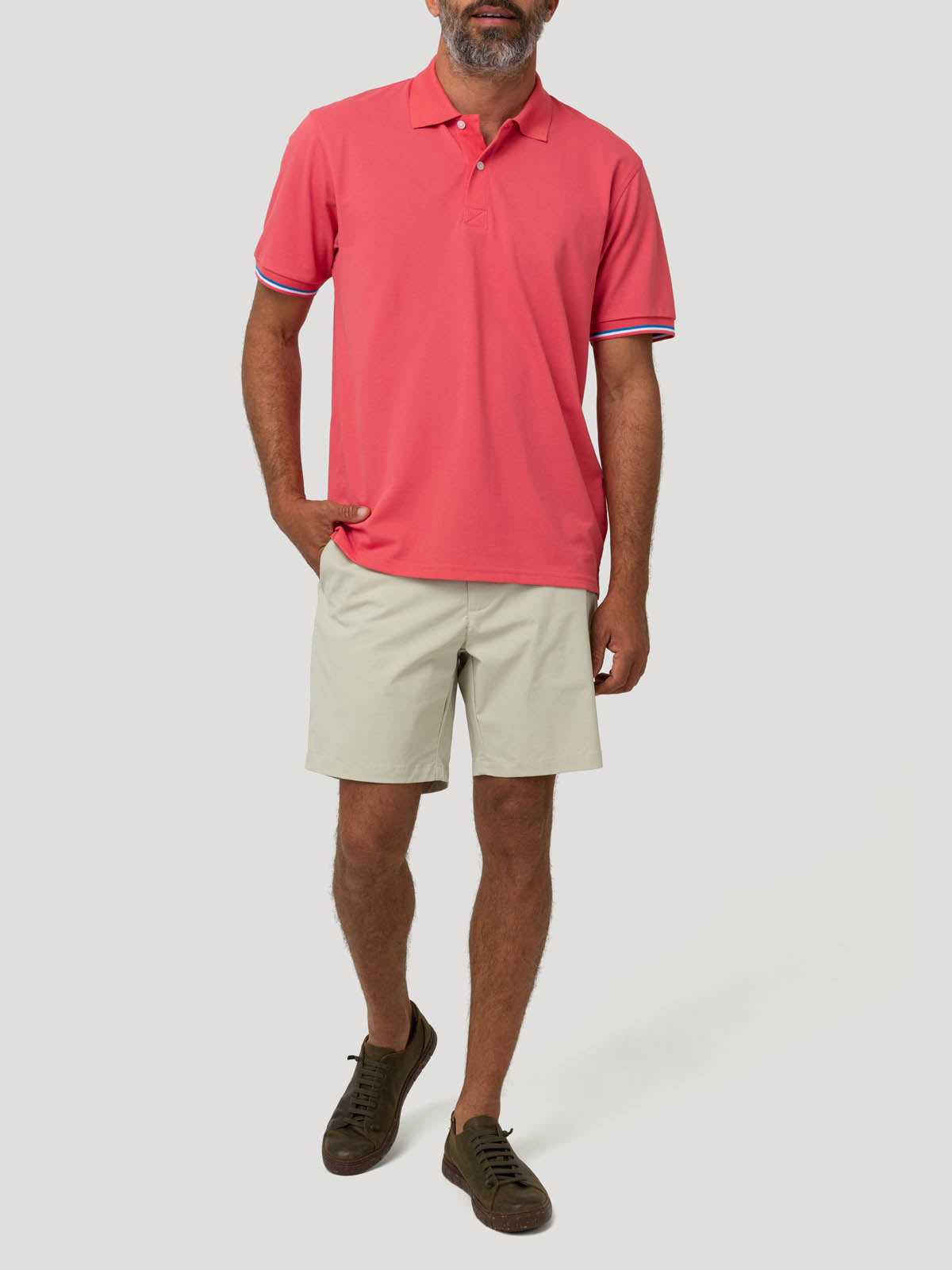 Polera Algodón Pima Hombre Mitchell Naranjo Rockford