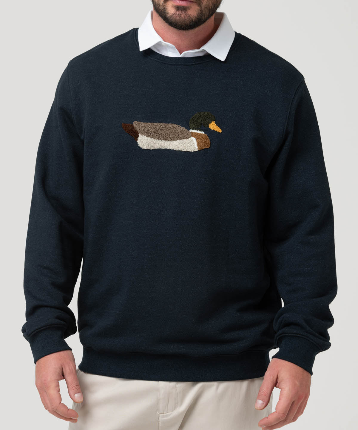 Polerón Algodón Pima Hombre Mallard Azul Rockford